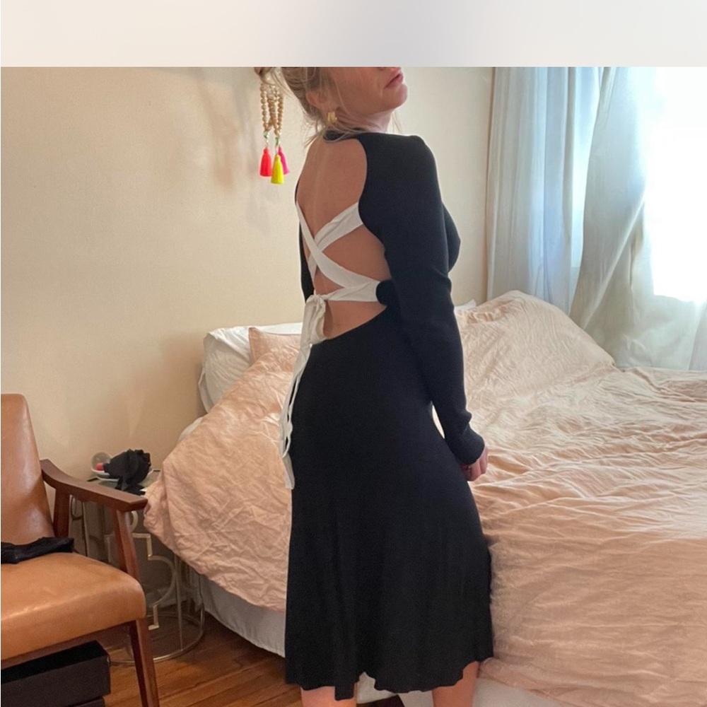 Endless Rose Blue and Black Backless A-line Dress